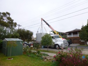 Wine Cellar being delivered